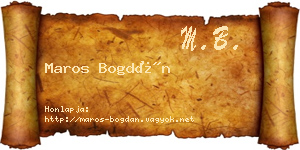 Maros Bogdán névjegykártya